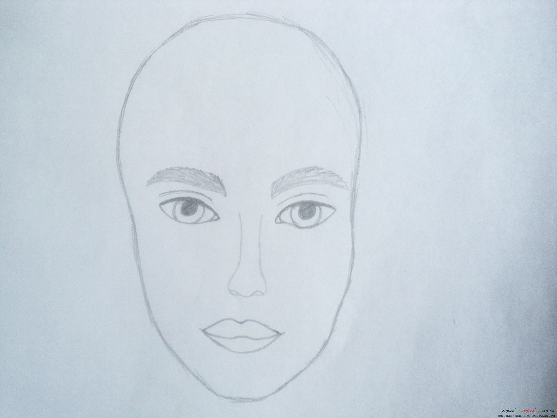 Подробный мастер-класс с фото научит как нарисовать лицо карандашом поэтапно, покажет как нарисовать портрет для начинающих.. Фото №10